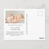 Minimale moderne geboorteaankondiging foto briefkaart (Achterkant)