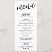 Minimale moderne gebruiksvriendelijke typografie menu (Voorkant)