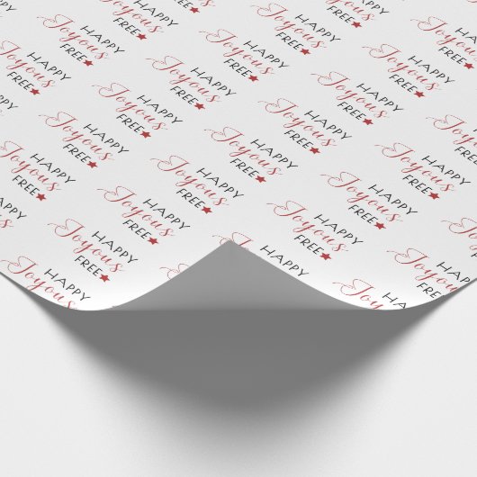 Minimale Moderne Gelukkige Vreugdevrije Kerstmis Cadeaupapier (Hoek)