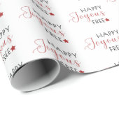 Minimale Moderne Gelukkige Vreugdevrije Kerstmis Cadeaupapier (Rol Hoek)