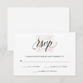 Minimale moderne geometrische diamantweddenschap R RSVP Kaartje (Voorkant / Achterkant)