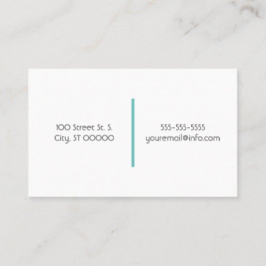 Minimale moderne geometrische geel en Blauwgroen Visitekaartje (Achterkant)