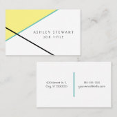 Minimale moderne geometrische geel en Blauwgroen Visitekaartje (Voorkant / Achterkant)
