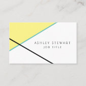Minimale moderne geometrische geel en Blauwgroen Visitekaartje (Voorkant)