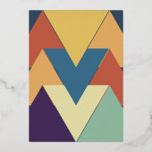 Minimale moderne geometrische kleurrijke bruiloft folie uitnodiging (Achterkant)