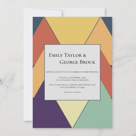 Minimale moderne geometrische kleurrijke, stijlvol kaart (Voorkant)