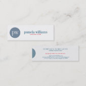 Minimale moderne geometrische wit en blauw mini visitekaartje (Voorkant / Achterkant)