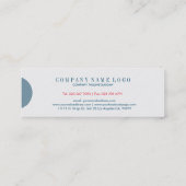 Minimale moderne geometrische wit en blauw mini visitekaartje (Achterkant)