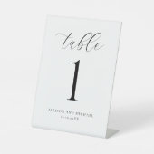 Minimale moderne getallen reclamebord met voetstuk (Voorkant)