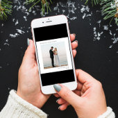 Minimale moderne getrouwde kerst 2 foto feestdagenkaart