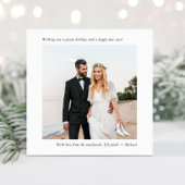 Minimale moderne getrouwde kerst 2 foto feestdagenkaart