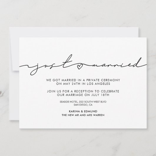 Minimale moderne Gewoon gehuwde aankondiging (Voorkant)