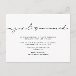 Minimale moderne Gewoon gehuwde aankondiging Briefkaart