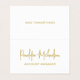 Minimale moderne Gold Colour Lettering en QR-code Visitekaartje