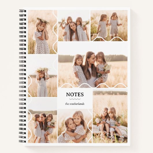 Minimale moderne golvende lijnen Meerdere fotocoll Notitieboek