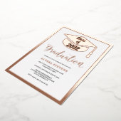 Minimale moderne gouden afstuderen voor roos folie uitnodiging (Gedraaid)