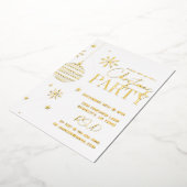 Minimale moderne gouden en witte kerstfeest  folie feestdagenkaart (Gedraaid)