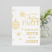 Minimale Moderne Gouden en Witte Kerstfeestviering Folie Feestdagenkaart (Staand Voorkant)