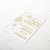 Minimale Moderne Gouden en Witte Kerstfeestviering Folie Feestdagenkaart (Gedraaid)