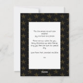 Minimale moderne gouden script foto platte kerstka feestdagenkaart (Achterkant)