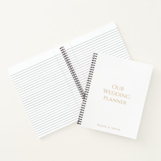 Minimale moderne gouden script onze trouwplanner notitieboek (Binnen)