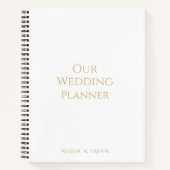 Minimale moderne gouden script onze trouwplanner notitieboek (Voorkant)