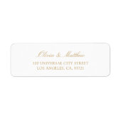 Minimale moderne gouden stijlvolle script bruiloft etiket (Voorkant)