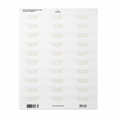 Minimale moderne gouden stijlvolle script bruiloft etiket (Full Sheet)