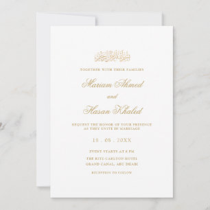 Minimale Moderne Gouden Stijlvolle Script Moslim B Kaart