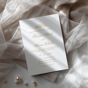 Minimale Moderne Gouden Stijlvolle Script Moslim B Kaart
