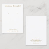 Minimale Moderne Gouden Witte Sieraden Oorbel Disp Visitekaartje (Voorkant / Achterkant)