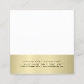 Minimale, moderne goudvormendaags design vierkante visitekaartje (Achterkant)