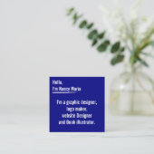 Minimale moderne Grafisch ontwerp Blauw Vierkante Visitekaartje (Staand voorkant)