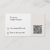 Minimale moderne grafisch ontwerp QR-code Visitekaartje (Achterkant)