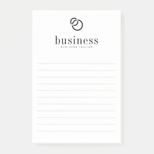 Minimale moderne grafische eenvoudige bedrijfsnaam post-it® notes (Voorkant)