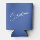 Minimale moderne grafische kalligrafie Naam Blauw Blikjeskoeler (Voorkant)