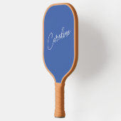 Minimale moderne grafische kalligrafie Naam Blauw Pickleball Paddle (Links)