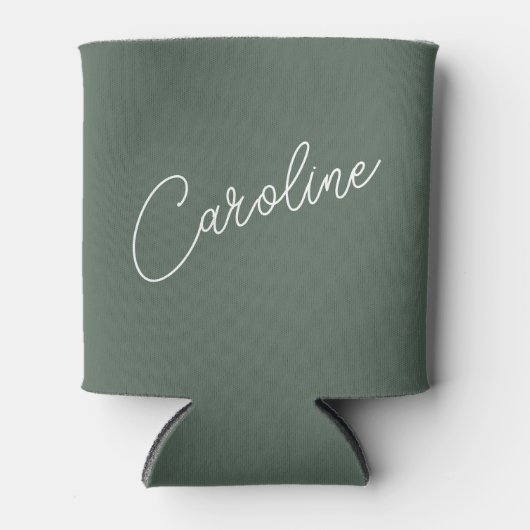 Minimale moderne grafische kalligrafie Naam donker Blikjeskoeler (Voorkant)