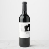 Minimale moderne grafische typografie foto bruilof wijn etiket (Voorkant)