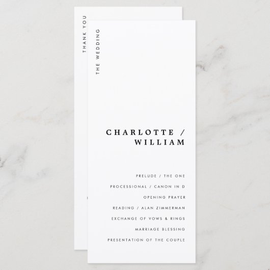 Minimale moderne grafische typografie programmakaart (Voorkant / Achterkant)