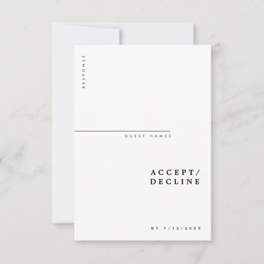 Minimale moderne grafische typografie RSVP kaartje (Voorkant)