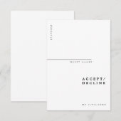 Minimale moderne grafische typografie RSVP kaartje (Voorkant / Achterkant)