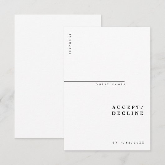Minimale moderne grafische typografie RSVP kaartje (Voorkant / Achterkant)