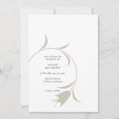 Minimale moderne greige & espresso bloem kaart (Voorkant)