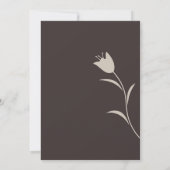 Minimale moderne greige & espresso bloem kaart (Achterkant)