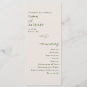 Minimale moderne grijze bruiloft programmakaart (Voorkant)