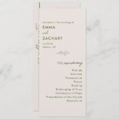 Minimale moderne grijze bruiloft programmakaart (Voorkant / Achterkant)