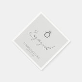 Minimale moderne Grijze Engagement Party Servet (Hoek)