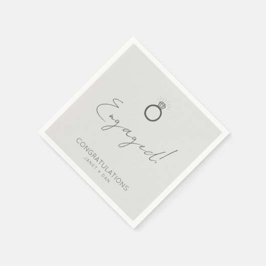 Minimale moderne Grijze Engagement Party Servet (Hoek)