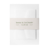 Minimale Moderne Grijze & Olijfgroene Bruiloft Uitnodigingen Wikkel (Voorkant Voorbeeld)